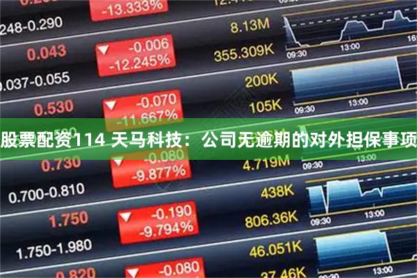 股票配资114 天马科技：公司无逾期的对外担保事项